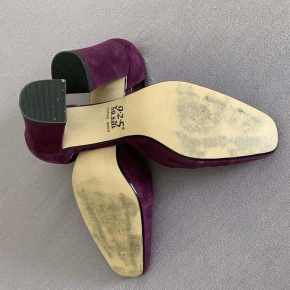 2/$25 - 9.2.5. So Soft Blackberry Wine Suede Block Heels - Size 8.5M - Picture 9 of 12